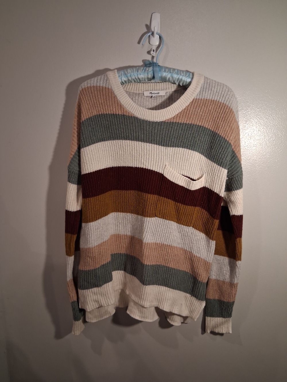 Madewell Multicolor Striped Knit Sweater - Cream, Sage, Mustard, Rust